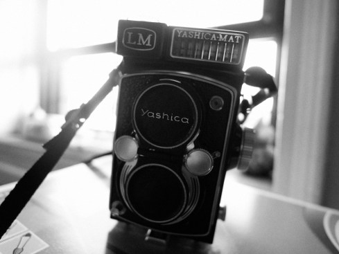 The Yashica-Mat LM: If you want to look at the world backwards and can't justify spending money for a Rolleiflex 2.8, get one of these.